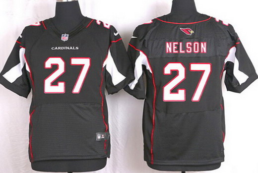 Men's Arizona Cardinals #27 Robert Nelson Black Alternate NFL Nike Elite Jersey