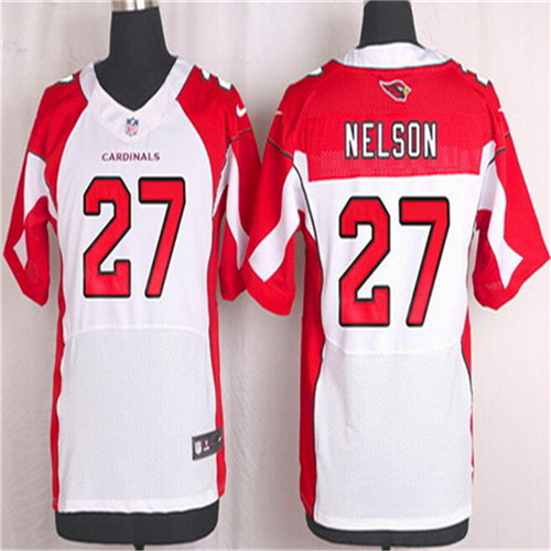 Men's Arizona Cardinals #27 Robert Nelson White Road NFL Nike Elite Stitched Jersey