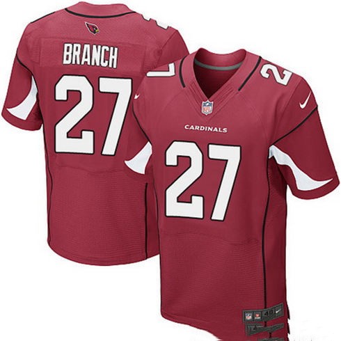 Men's Arizona Cardinals #27 Tyvon Branch Red Nike Elite Jersey