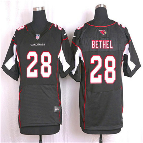 Men's Arizona Cardinals #28 Justin Bethel Black Alternate NFL Nike Elite Stitched Jersey