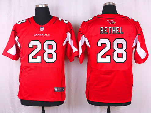 Men's Arizona Cardinals #28 Justin Bethel Red Team Color NFL Nike Elite Jersey