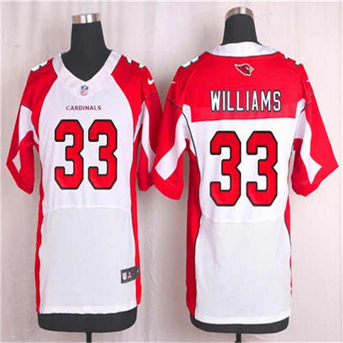 Men's Arizona Cardinals #33 Kerwynn Williams White Road NFL Nike Elite Stitched  Jersey