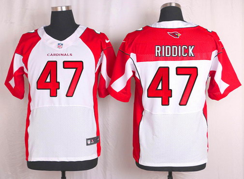Men's Arizona Cardinals #47 Shaq Riddick White Road NFL Nike Elite Jersey