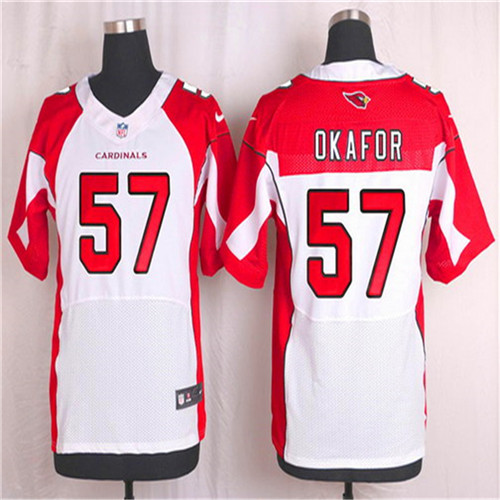 Men's Arizona Cardinals #57 Alex Okafor White Road NFL Nike Elite Stitched Jersey