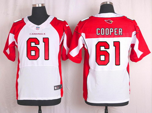 Men's Arizona Cardinals #61 Jonathan Cooper White Road NFL Nike Elite Jersey