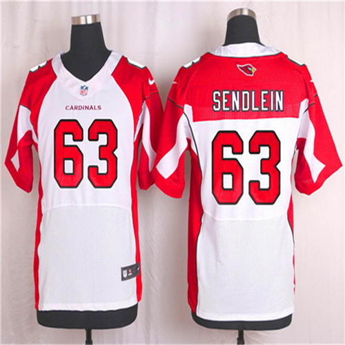 Men's Arizona Cardinals #63 Lyle Sendlein White Road NFL Nike Elite Stitched Jersey