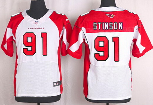 Men's Arizona Cardinals #91 Ed Stinson White Road NFL Nike Elite Jersey