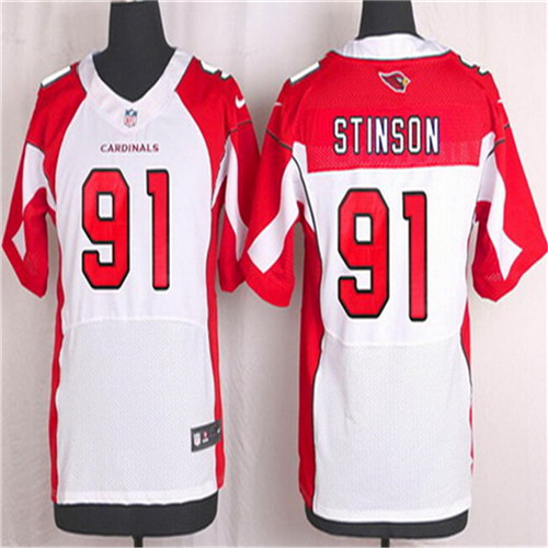 Men's Arizona Cardinals #91 Ed Stinson White Road NFL Nike Elite Stitched Jersey