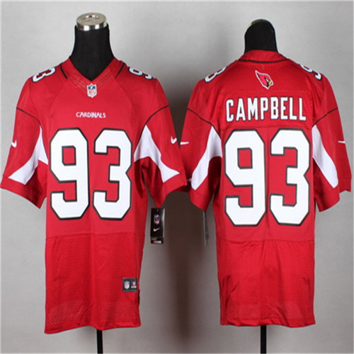 Men's Arizona Cardinals #93 Calais Campbell Red Nik Elite Stitched Jersey