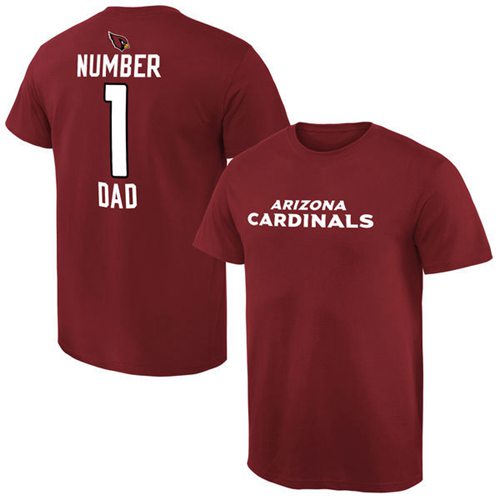 Men's Arizona Cardinals Pro Line College Number 1 Dad T-Shirt Red