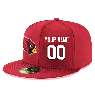 Men's Arizona Cardinals Red Snapback Custom Hat (Stitched any name&number)