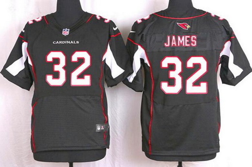 Men's Arizona Cardinals Retired Player #32 Edgerrin James Black NFL Nike Elite Jersey