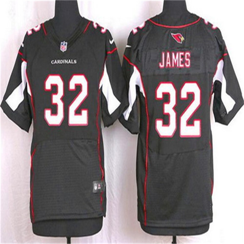 Men's Arizona Cardinals Retired Player #32 Edgerrin James Black NFL Nike Elite Stitched Jersey