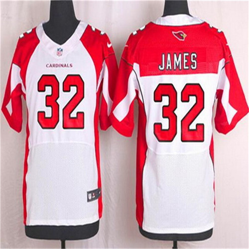Men's Arizona Cardinals Retired Player #32 Edgerrin James White NFL Nike Elite Stitched Jersey