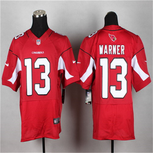 Men's Arizona Cardinals Throwback Plyer #13 Kurt Warner Red Nik Elite Stitched Jersey