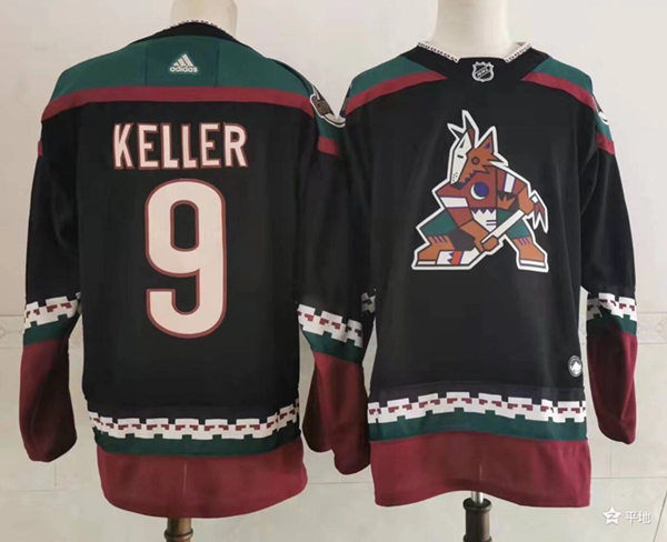 Men's Arizona Coyotes #9 Clayton Keller adidas Black Alternate Retro Stitched Jersey