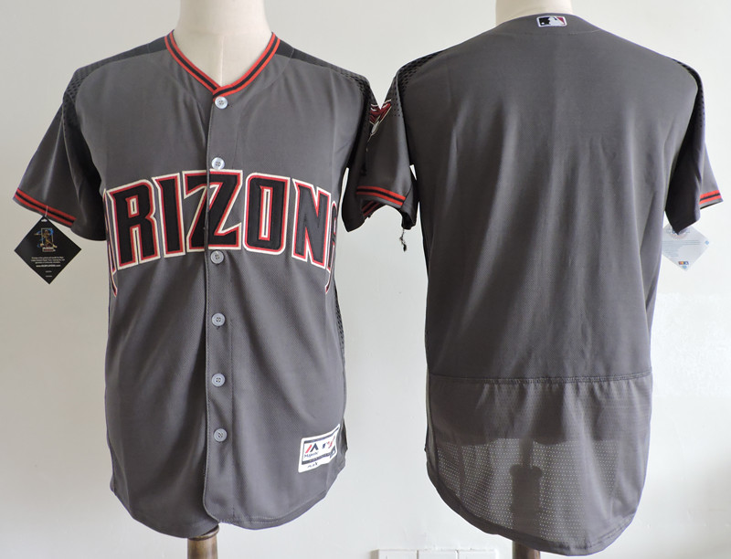 Men's Arizona Diamondbacks Blank Majestic Grey Flex Base Player Jersey