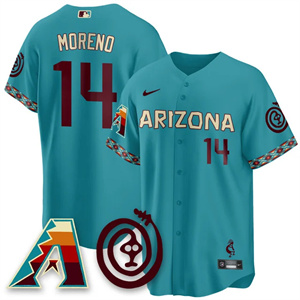 Men's Arizona Diamondbacks City Connect Concept Jersey V2 - All Stitched Gabriel Moreno -  14