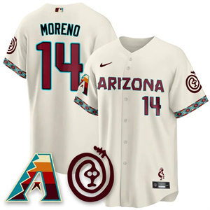 Men's Arizona Diamondbacks City Connect Concept Jersey V2 - All Stitched Gabriel Moreno - 14