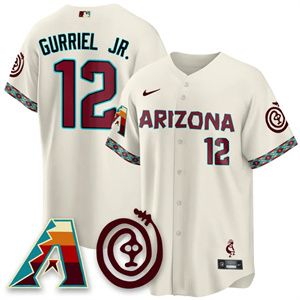 Men's Arizona Diamondbacks City Connect Concept Jersey V2 - All Stitched Lourdes Gurriel Jr.- 12