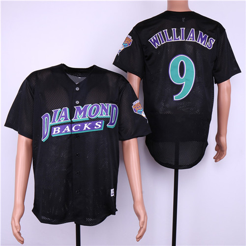 Men's Arizona Diamondbacks Retired Player #9 Matt Williams Black BP Mesh Throwback Jerseys