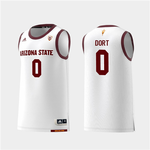 Men's Arizona State Sun Devils #0 Luguentz Dort Adidas 2018 White Alumni College Basketball Jersey
