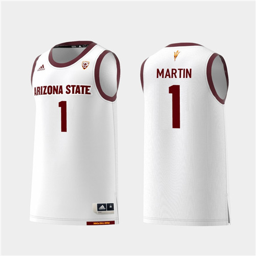 Men's Arizona State Sun Devils #1 Remy Martin Adidas 2018 White Alumni College Basketball Jersey