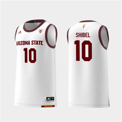 Men's Arizona State Sun Devils #10 Vitaliy Shibel Adidas 2018 White Alumni College Basketball Jersey