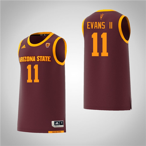 Men's Arizona State Sun Devils #11 Shannon Evans II Adidas 2018 Maroon Alumni College Basketball Jersey