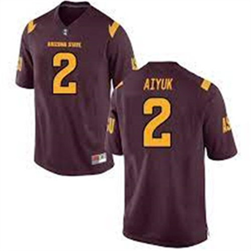 Men's Arizona State Sun Devils #2 Brandon Aiyuk Nike Maroon Retro College Football Jersey