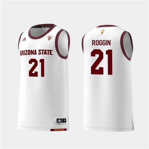 Men's Arizona State Sun Devils #21 Jack Roggin Adidas 2018 White Alumni College Basketball Jersey