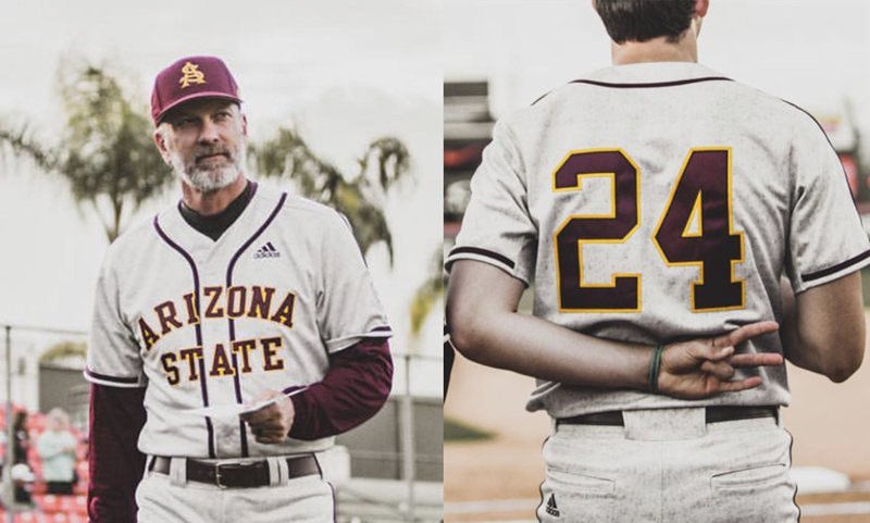 Men's Arizona State Sun Devils #24 Reggie Jackson Adidas 2021 Cream Button Baseball Jersey