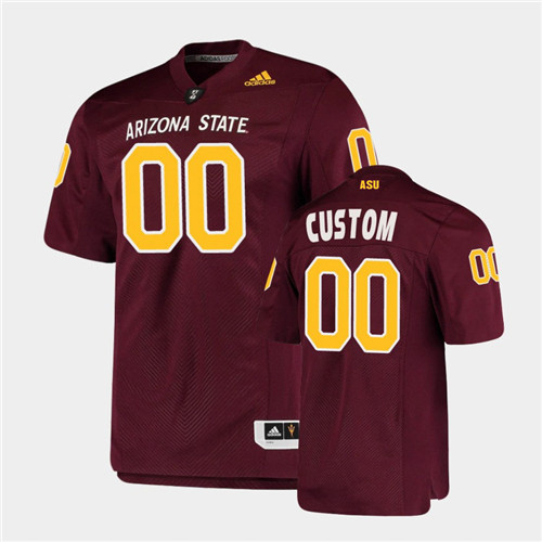 Men's Arizona State Sun Devils Custom Adidas Maroon Arizona State 2015 Football Jersey