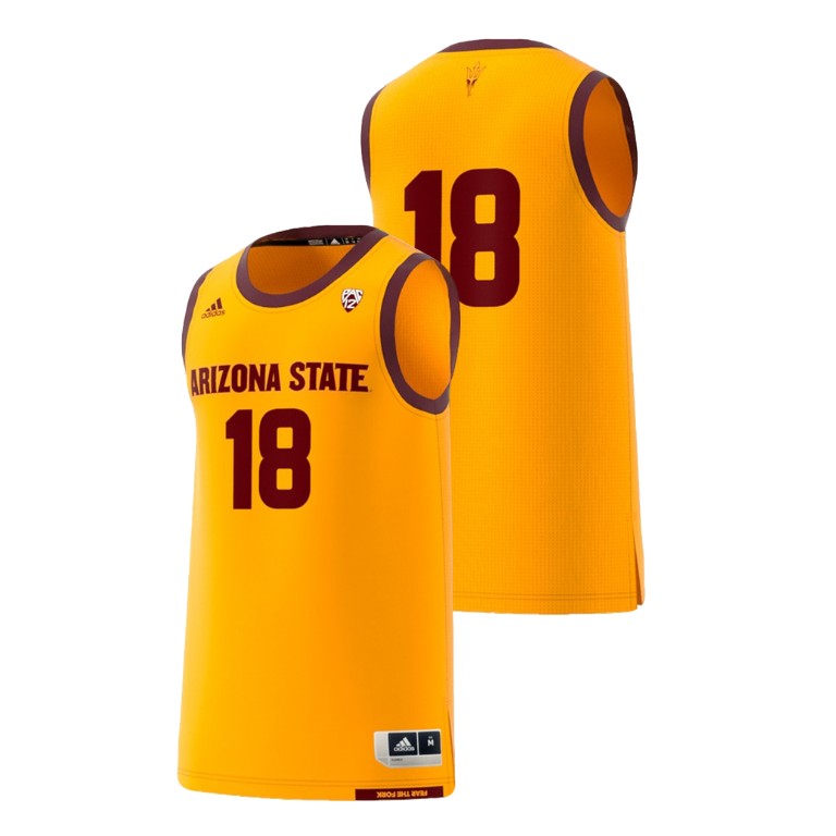 Men's Arizona State Sun Devils Gold Adidas Replica College Basketball Swingman Jersey