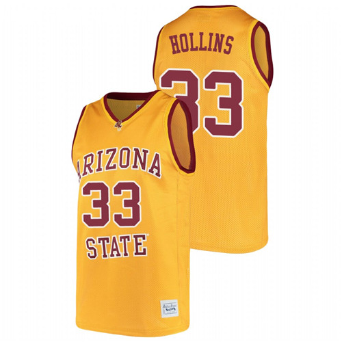 Men's Arizona State Sun Devils Lionel Hollins Alumni College Basketball Jersey Gold
