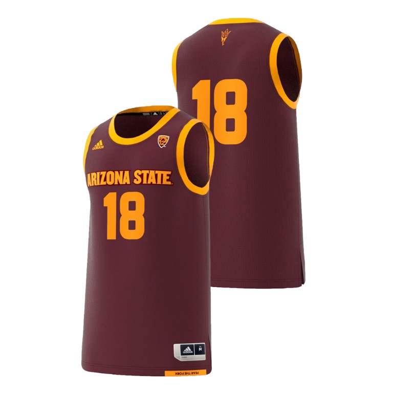 Men's Arizona State Sun Devils Maroon Adidas Replica College Basketball Swingman Jersey