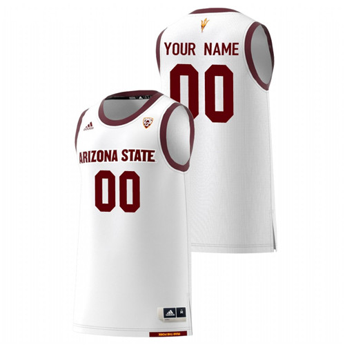 Men's Arizona State Sun Devils White Custom College Basketball Jersey