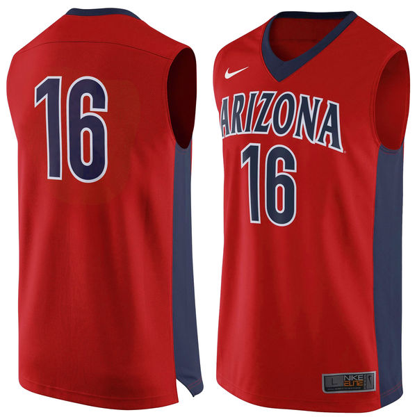 Men's Arizona Wildcats #16 Red Basketball Jersey