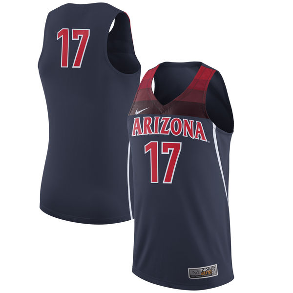 Men's Arizona Wildcats #17 Navy Basketball Jersey