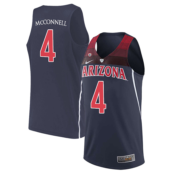 Men's Arizona Wildcats #4 T.J. McConnell Navy Blue Stitched NCAA College Basketball Jerseys