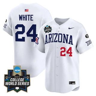 Men's Arizona Wildcats 2025 World Series Vapor Premier Limited Jersey - All Stitched Mason White   24