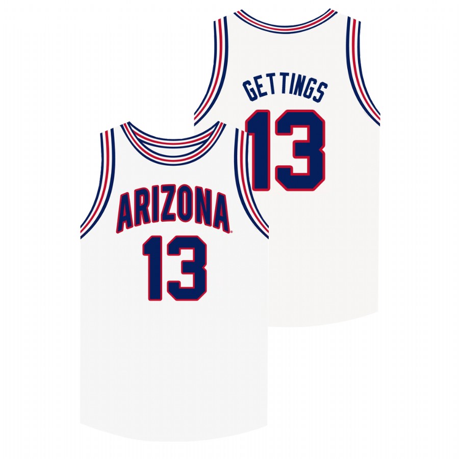 Men's Arizona Wildcats White Stone Gettings Jersey