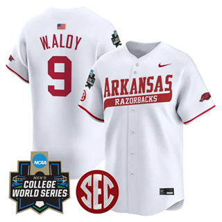 Men's Arkansas Razorbacks 2025 World Series Vapor Premier Limited Jersey - All Stitched Wehiwa Aloy       9