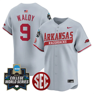 Men's Arkansas Razorbacks 2025 World Series Vapor Premier Limited Jersey - All Stitched Wehiwa Aloy     9