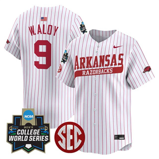 Men's Arkansas Razorbacks 2025 World Series Vapor Premier Limited Jersey - All Stitched Wehiwa Aloy   9