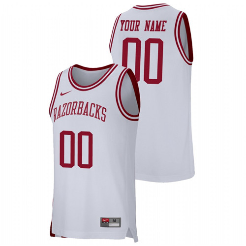 Men's Arkansas Razorbacks Custom 2019-20 College Basketball Jersey White