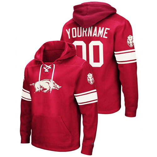 Men's Arkansas Razorbacks Custom Cardinal 2.0 Lace-Up Pullover Hoodie