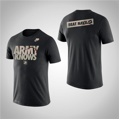 Men's Army Black Knights Black Army Knows 2-Hit Legend T-Shirt