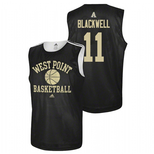 Men's Army Black Knights Black Tucker Blackwell College Basketball Adidas Jersey