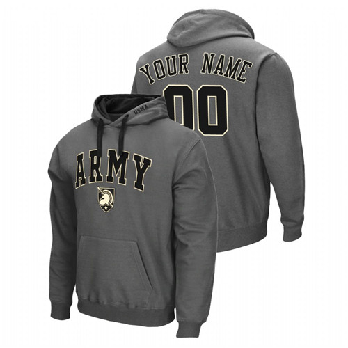 Men's Army Black Knights Custom Charcoal Arch & Logo 2.0 Pullover Hoodie